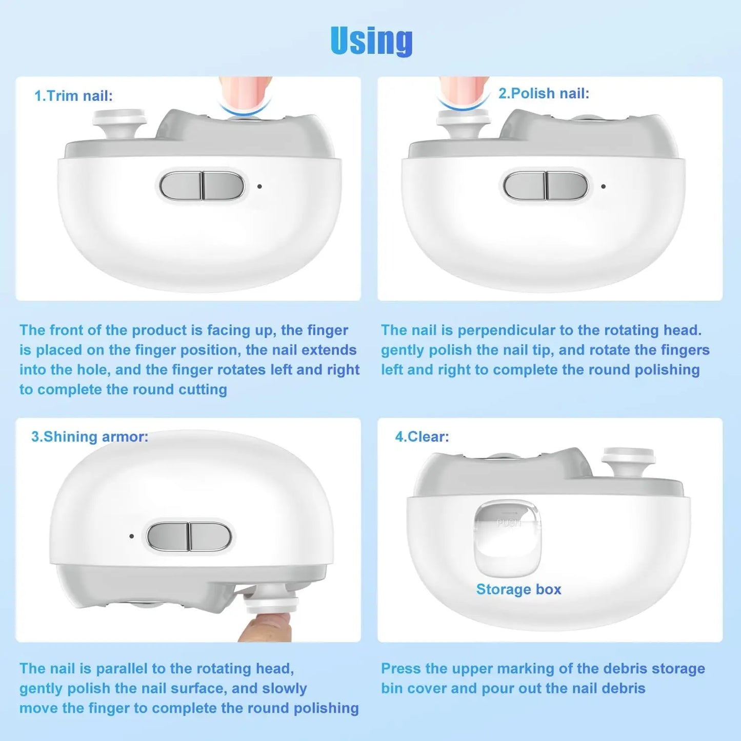 2 in 1 Multifunctional Electric Nail Clipper & Polisher