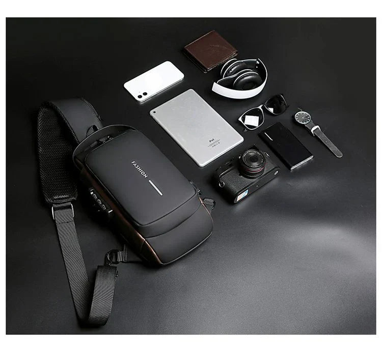 Multifunction Anti Theft USB Messenger Cross Body Travel Sling Chest Bags