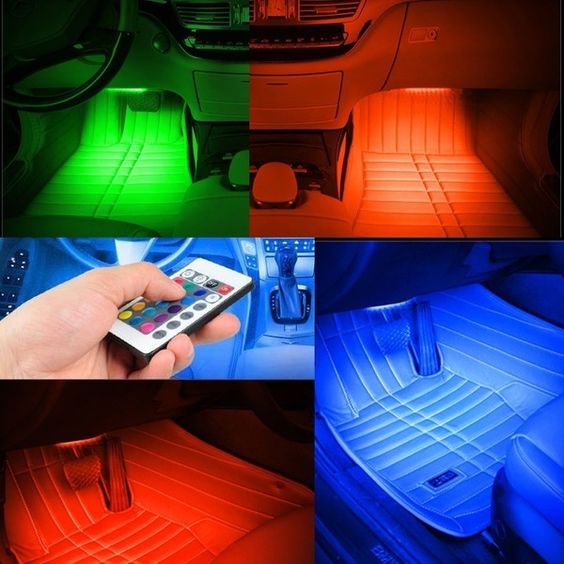 Neon LED Car Interior Light with Music Control Function